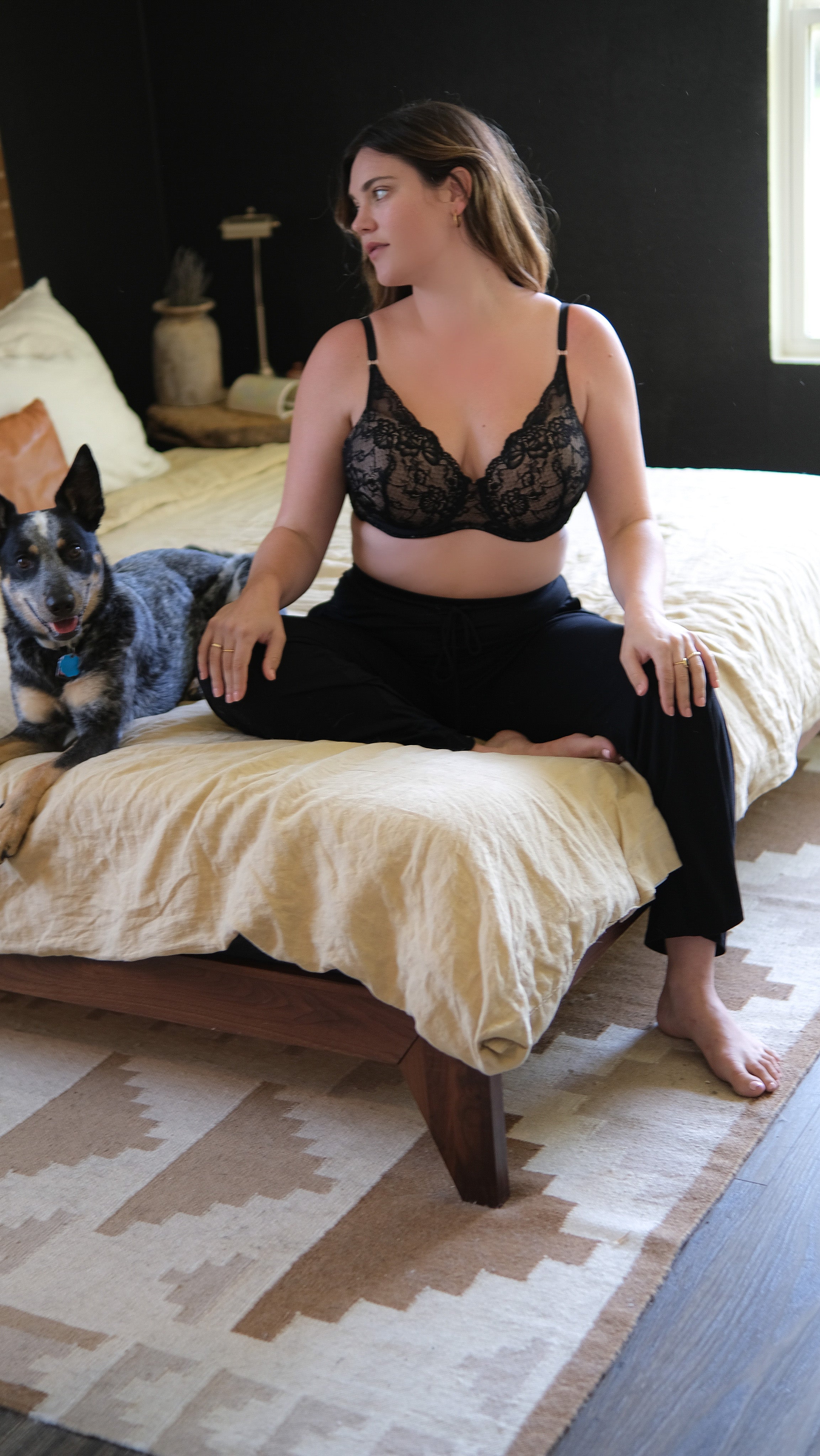GIAPENTA Women's Sonoma Full Coverage Curve Bra (34DD) Black/Nude